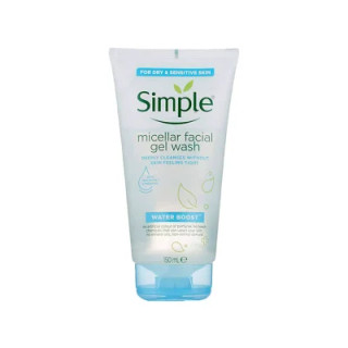 ژل شوینده صورت/ میسلار ژل سیمپل Simple مدل میسلار با فرمول بدون عطر و ضدحساسیت مناسب پوست حساس و دهیدراته حجم 150 میل